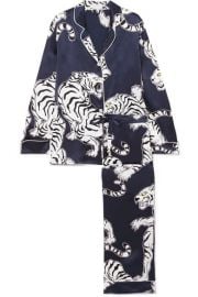 Olivia von Halle - Lila printed silk-satin pajama set at Net A Porter