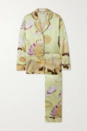 Olivia von Halle Lila Pajamas in Mint  at Net a Porter