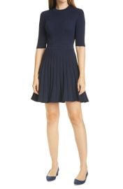 Olivinn Mix Stitch Fit amp Flare Sweater Dress at Nordstrom