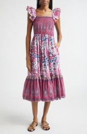 Olympia Smocked Midi Dress at Nordstrom