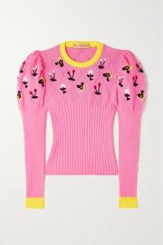 Oma 2.0 Embroidered Ribbed Pima Cotton Sweater by Cormio at Net A Porter