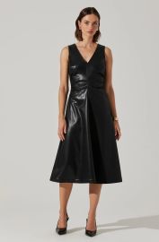 Omaira Faux Leather Midi Dress ASTR the Label at ASTR The Label