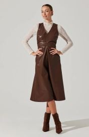 Omaira Faux Leather Midi Dress ASTR the Label at ASTR The Label