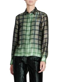 Ombré Plaid Satin Shirt at Saks Fifth Avenue