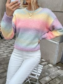 Ombre Drop Shoulder Sweater  SHEIN USA at Shein