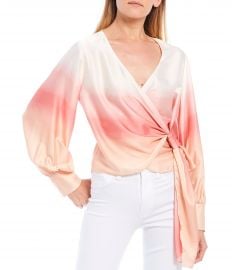 Ombre Long Sleeve Wrap Top  Dillardx27s at Dillards