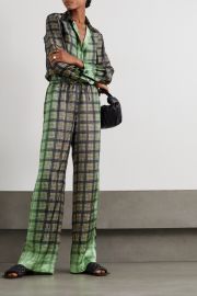 Ombre Plaid Pants by Dries Van Noten at Net a Porter