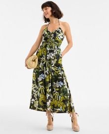 On 34th Women39s Braided-Trim Halter Maxi Dress Exclusively at Macy39s - Macy39s at Macys