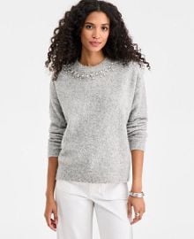 On 34th Women39s Embellished Brushed Pullover Sweater Macy39s Exclusive - Macy39s at Macys