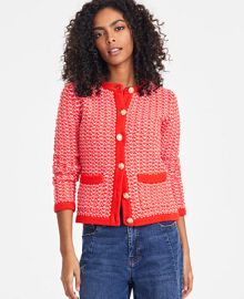 On 34th Women39s Patterned Jacquard Cardigan Exclusively at Macy39s - Macy39s at Macys