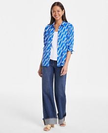 On 34th Womens Button-Front Crepe Shirt Created for Macys - Macys at Macys