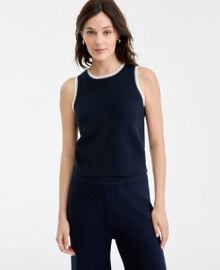 On 34th Womenx27s Tipped Crewneck Sleeveless Sweater Macyx27s Exclusive - Macyx27s at Macys