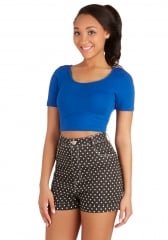 On Crop of the World Top in Cobalt at ModCloth