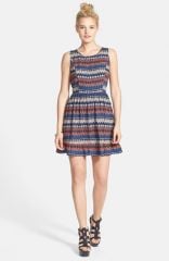 One Clothing Aztec Print Skater Dress at Nordstrom