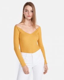 One Eleven Modern Rib Off The Shoulder Tee at Express