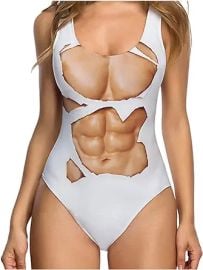 One Piece Swimsuit Women 3D Funny Printed One Picec Bathing Suit Sexy U Back Athletic Swimming Training Swimwear at Womens Clothing store at Amazon