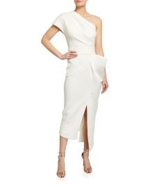 One-Shoulder Asymmetric Midi Cocktail Dress by Jovani at Neiman Marcus