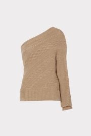 One Shoulder Cable Top in Tan MILLY at Milly