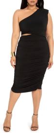 One-Shoulder Cutout Body-Con Midi Dress at Nordstrom