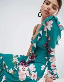 One Shoulder Floral Midi Dress by Boohoo at Asos at Asos