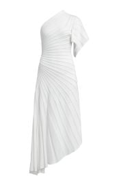 One-Shoulder Ray-Knit Wool Midi Dress By Alaa at Moda Operandi