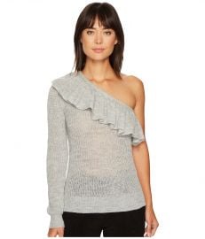 One Shoulder Ruffle Alpaca Pullover by Rebecca Taylor at 6pm