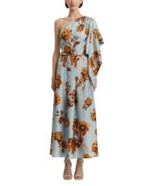 One Shoulder Silk Drape Dress at Bloomingdales