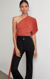 One Shoulder Tie Front Bodysuit by Bcbgmaxazria at Bcbg