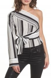 One-Shoulder Tie Waist Shirt at Nordstrom