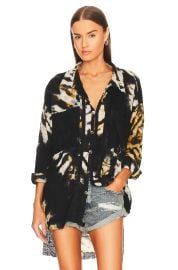 One Teaspoon Hand Printed Storm Flower Longline Shirt at Revolve