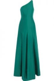 One-shoulder cotton and silk-blend gown at The Outnet