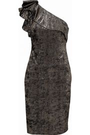 One-shoulder metallic crushed velvet dress bADGLEY MISCHKA at The Outnet