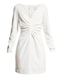 One33 Social V-Neck Long-Sleeve Shirred Dress at Neiman Marcus