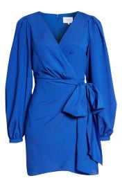 One33 Social Wrap Front Long Sleeve Body Con Minidress at Nordstrom