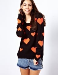 Only  Only Heart Sweater at Asos