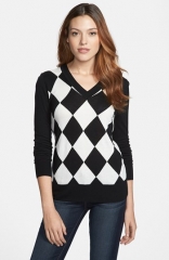 Only Mine Argyle V-Neck Sweater at Nordstrom