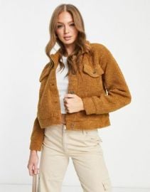 Only telma teddy jacket in brown at ASOS