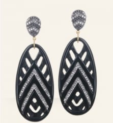 Onyx Open Weave Earrings at Danielle Queller