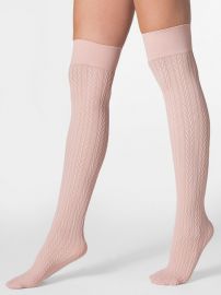 Opaque Over-the-Knee Cable Knit Sock at American Apparel