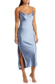 Open Edit Cowl Neck Satin Slipdress at Nordstrom