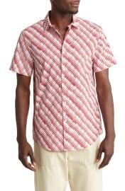 Open Edit French Wave Short Sleeve Button Up Shirt at Nordstrom