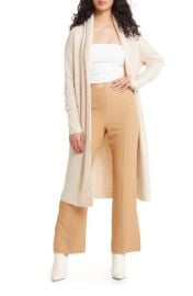 Open Edit Longline Shawl Collar Cardigan at Nordstrom