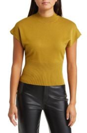 Open Edit Mock Neck Rib Sweater at Nordstrom