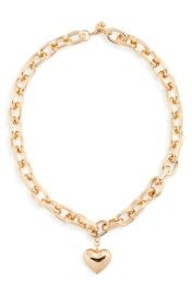 Open Edit Puffy Heart Pendant Chain Necklace at Nordstrom