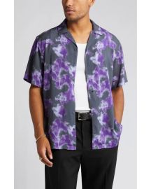 Open Edit Relaxed Fit Sky Print Button Up Camp Shirt at Nordstrom