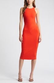 Open Edit Smooth Edit Sleeveless Body-Con Midi Dress at Nordstrom