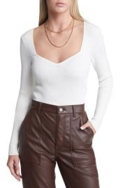 Open Edit Sweetheart Neck Rib Top at Nordstrom