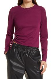 Open Edit Tie Side Long Sleeve Top at Nordstrom