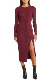 Open Edit Womens Button Sweater Midi Dress at Nordstrom