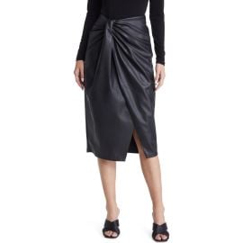 Open Edit Wrap Front Faux Leather Skirt at Nordstrom